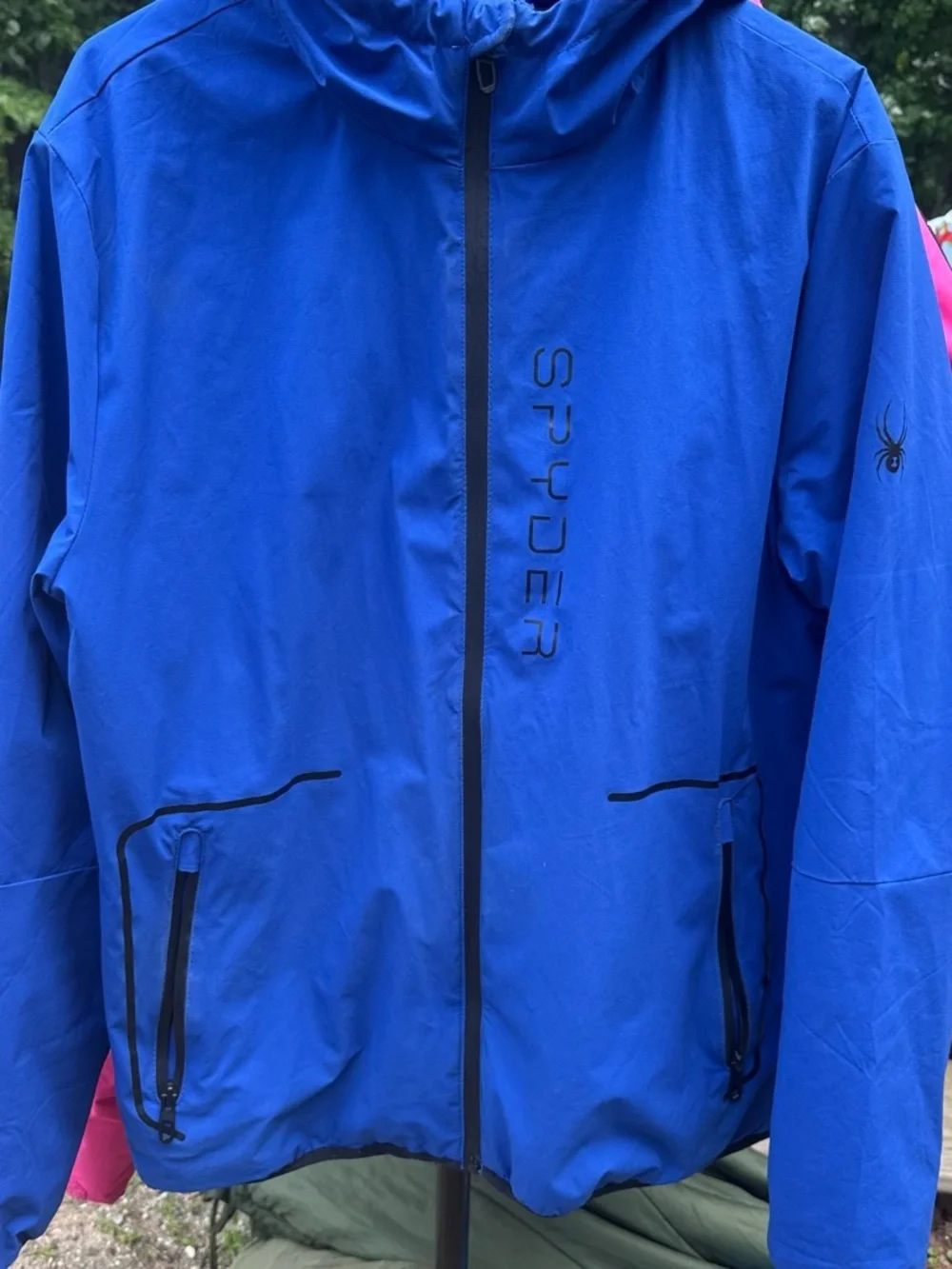 Spyder Royal Blue Hooded Softshell Rain Jacket